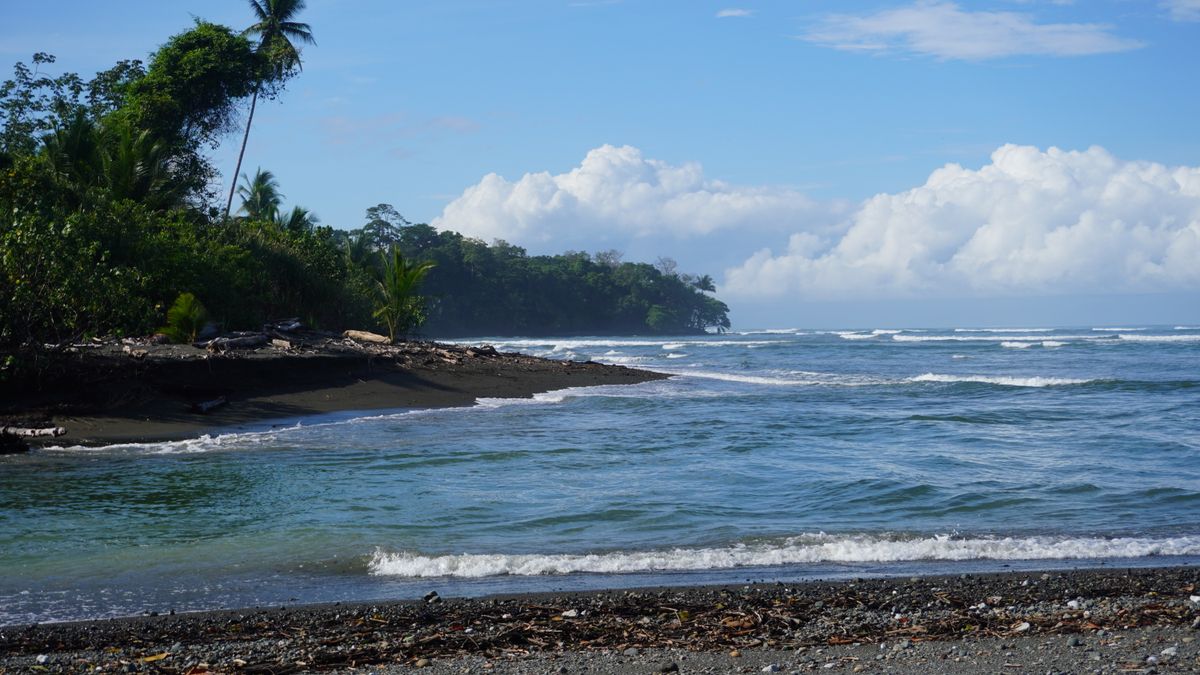 Drake Bay coastline viewed from expedition yacht