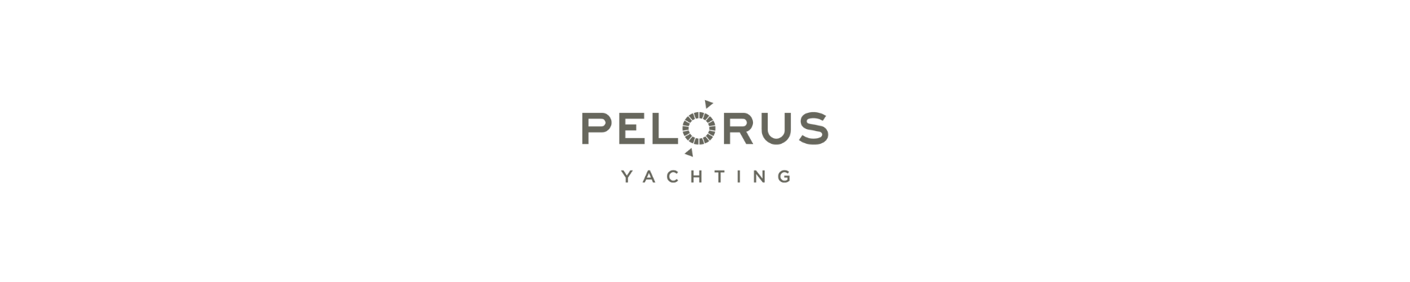 Logo design featuring the text "Pelorus Yachting." The word "Pelorus" is prominently displayed above the smaller text "Yachting." The design incorporates a minimalist style.