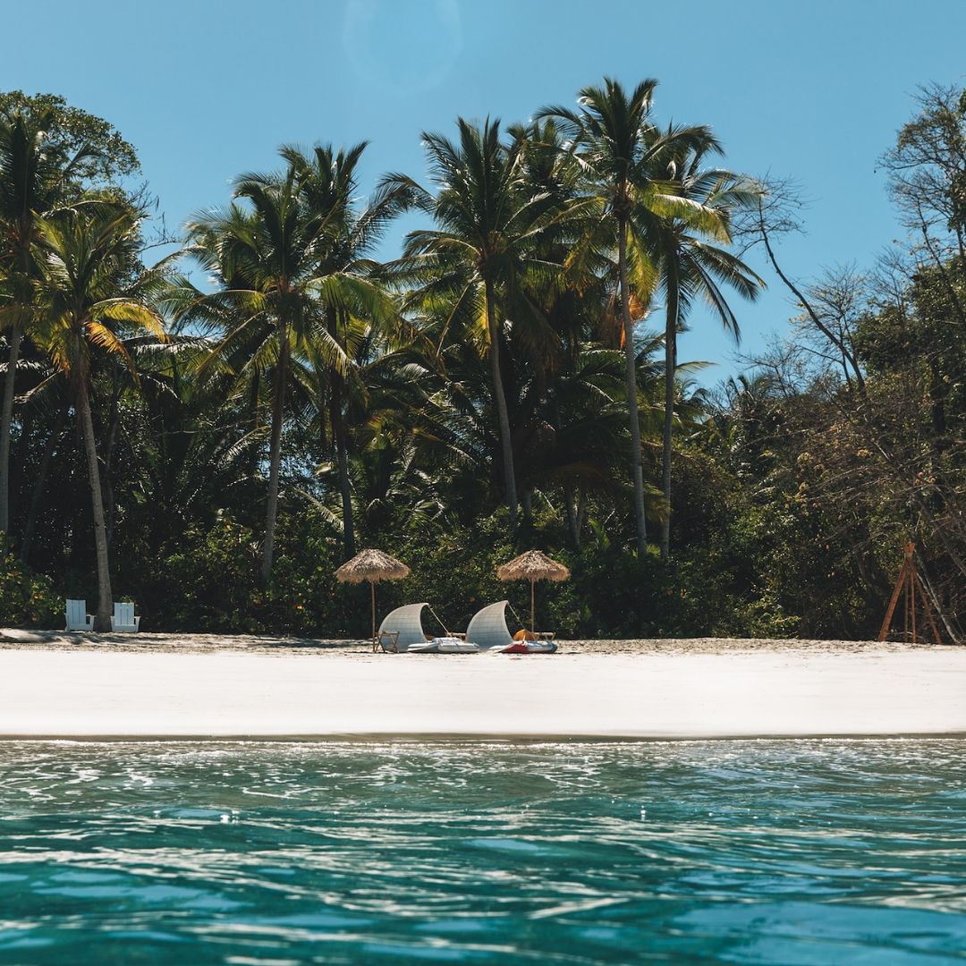 Luxury yacht anchored at Islas Secas, Panama Pacific coast