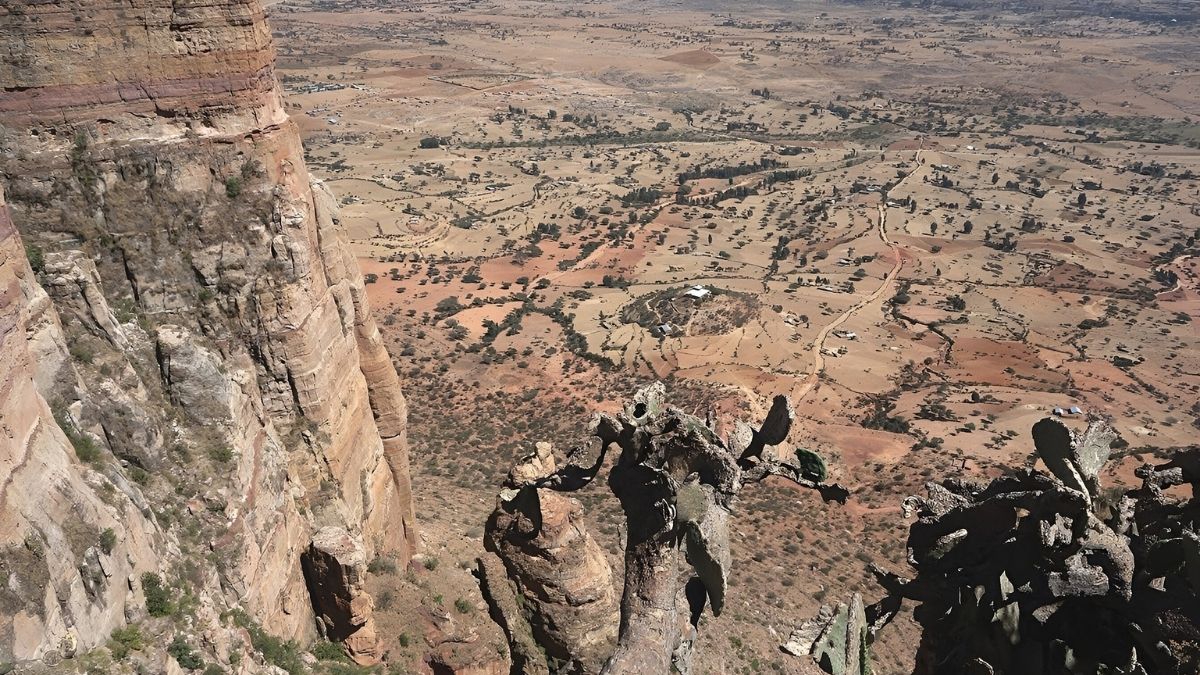 Ethiopia mountain view of the desert